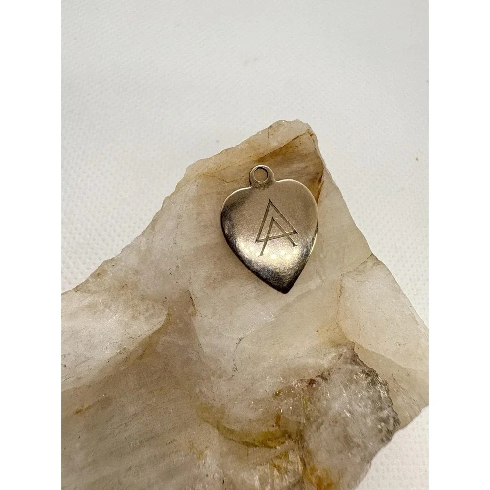 Vintage‎ Sorority Heart Charm 1/20 12K Gold Filled Greek Letter Pendant 0.98g